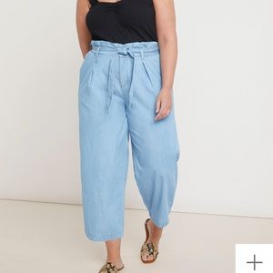 Eloquii Chambray paperbag waist culotte NWT 28